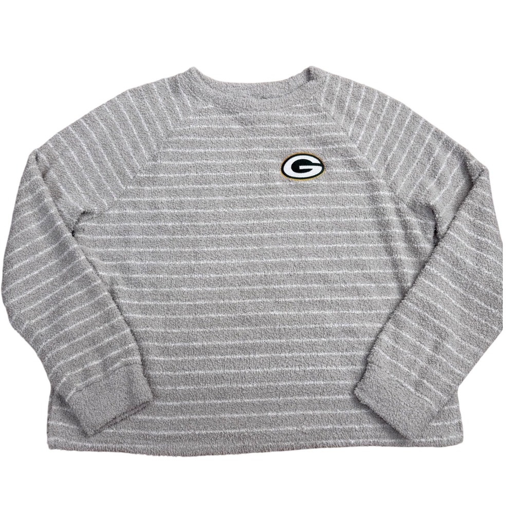 NFL Green Bay Packers Top Women Large Grey Game Day Lounge Cozy